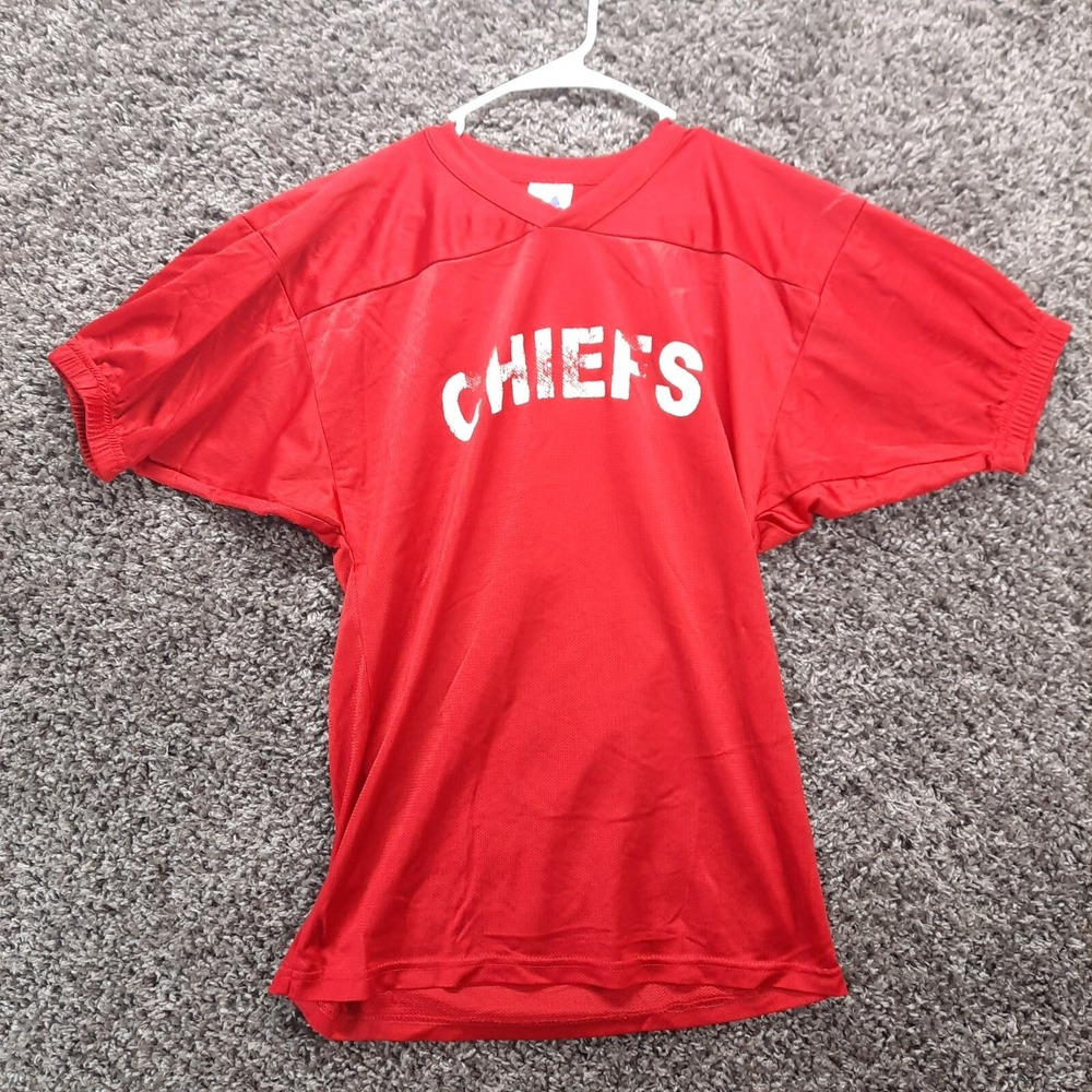 Vintage Majestic Chiefs Jersey Adult Small‎ Red Junior Raiders 50 USA Made